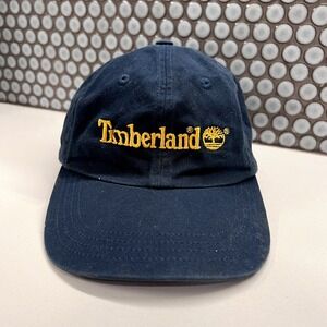 Timberland Hat Cap Youth Blue Yellow Spellout Unstructured Dad Hat Kids Boys